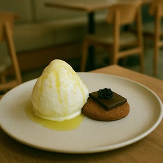 Lemon Frozen Yogurt with Agrumato Olive Oil